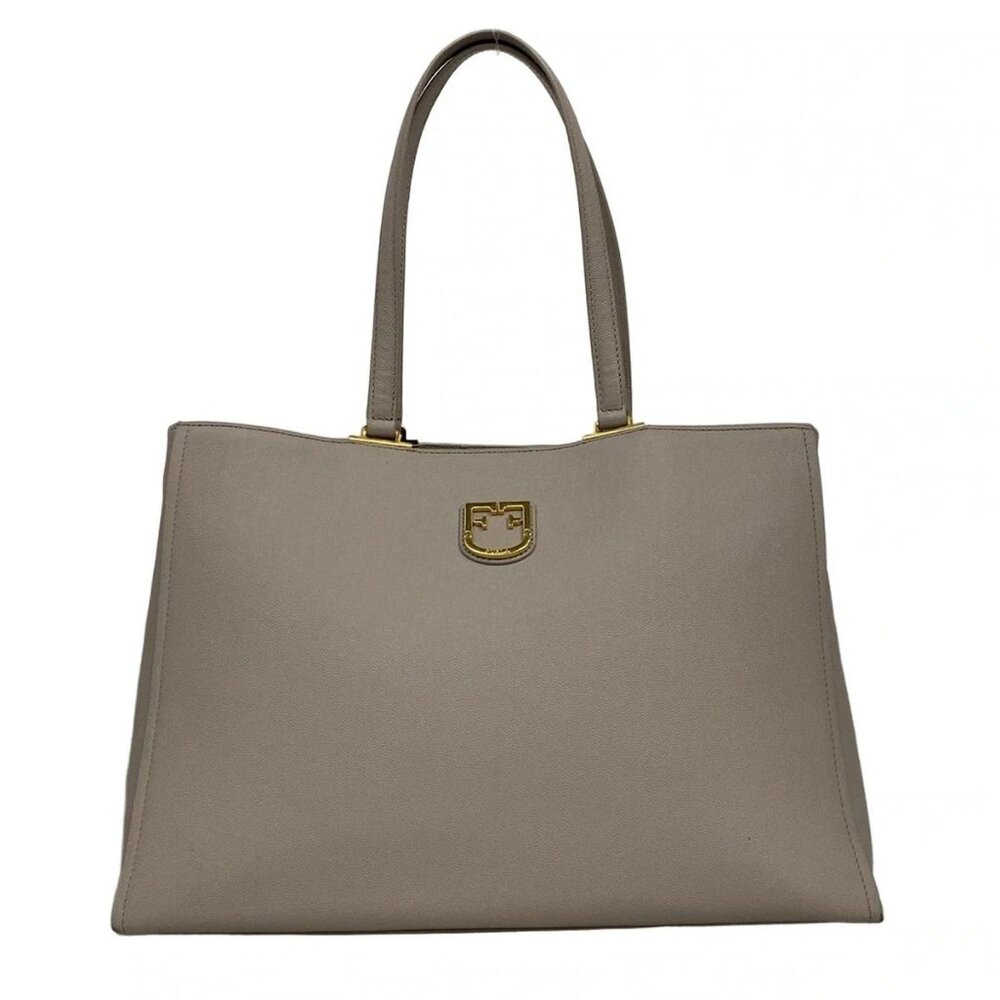 FURLA - Pink Beige Leather Tote Bag